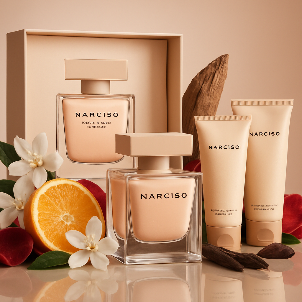 NARCISO RODRIGUEZ Poudré coffret 50ml edp + lait 50ml + gel douche 50ml