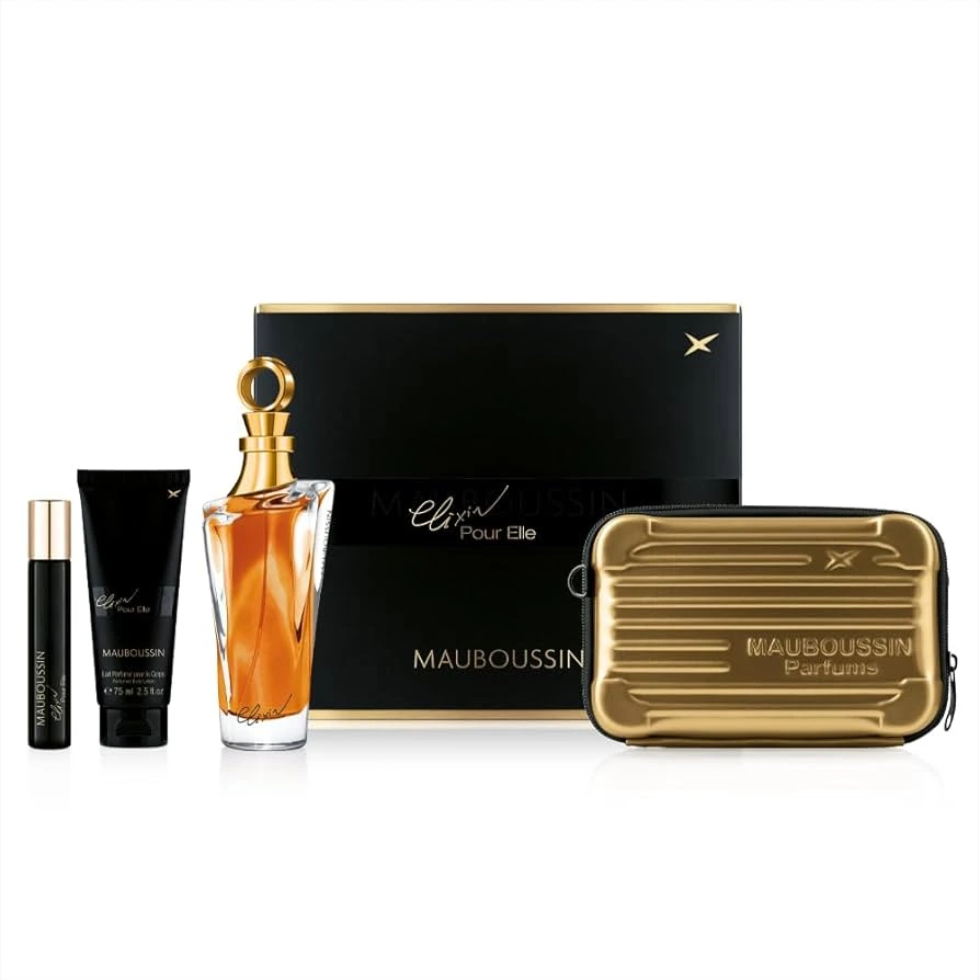 Mauboussin pour Elle Elixir coffret 100ml edp + 20ml edp vaporisateur + 75ml lait parfumée + sac bandouillere 