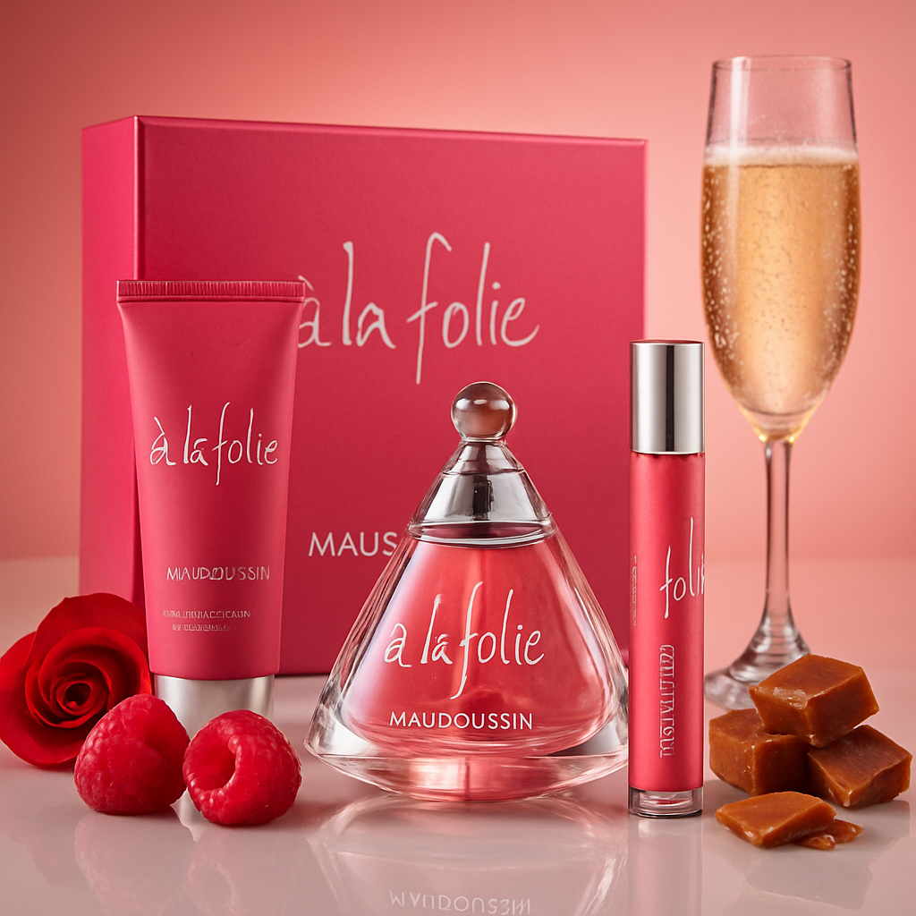 Mauboussin A la Folie coffret 100ml edp + gel douche 90 ml + lait parfumé 90 ml + vaporisateur 20ml epd