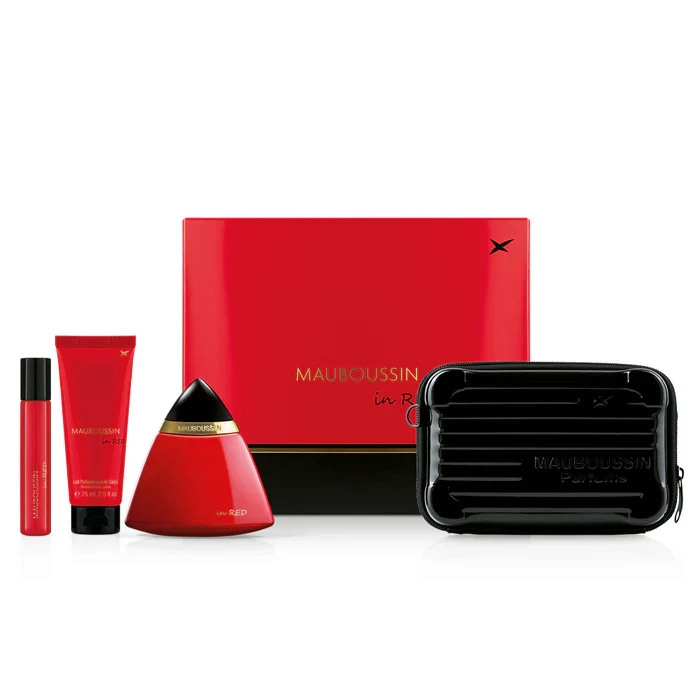 Mauboussin In Red coffret 100ml edp + 75ml lait parfume + 20ml edp vaporisateur + sac banoulière